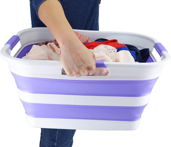 SAMMART 30L Collapsible Plastic Laundry Basket - Image 7
