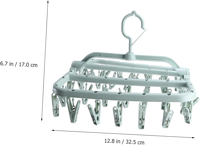 Boy Girl's Underwear Socks Drying Rack Plastic Hangers Clips Foldable Design - Image 5