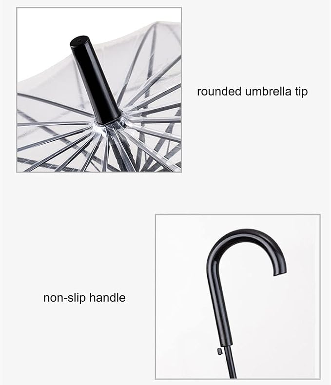 Clear Golf Umbrella Transparent Auto Open Stick Umbrella - Image 4