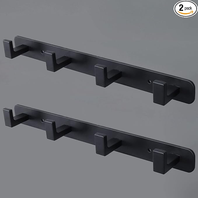 Coat Rack, Heavy Duty Stainless Steel 4 Tri Coat Hook Hanger, Wall Mounted Wall by Vanloory
