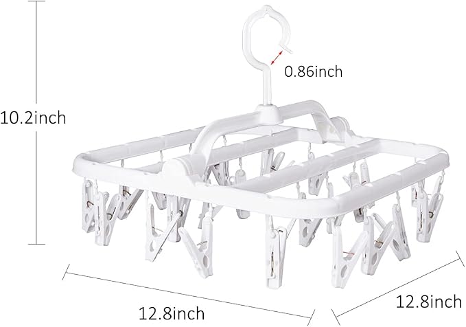 Foldable Plastic Hangers with 26 Drying Clips, Underwear Hanger with Clips - Image 3