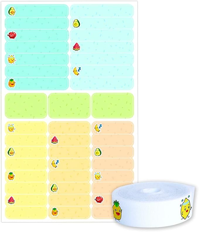 Funny Pack Fruits: 40 Adhesive Labels + 25 Thermal Adhesive Fabric Labels - Image 2