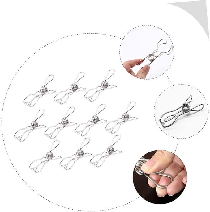 10pcs Laundry Accessories Heavy Duty Windproof Clothesline Clamps Sealing Clips - Image 6