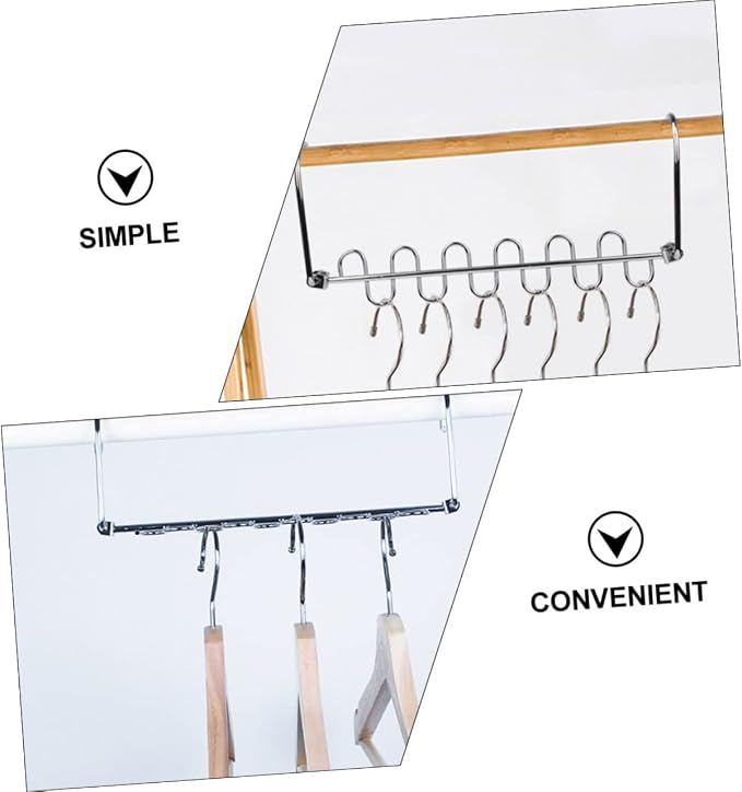 2pcs Multi-Hole Clothes Drying Rack Metal Folding Hangers - Image 8