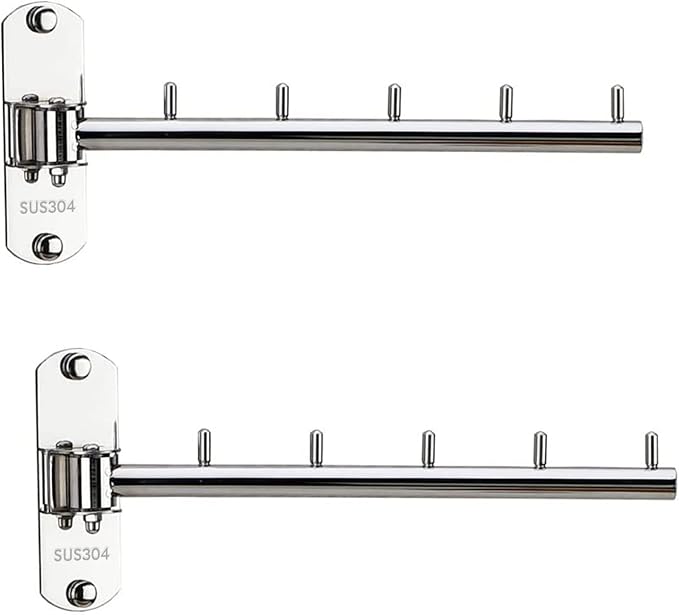 2 Pcs Folding Wall Mounted Clothes Hanger Rack by Zivisk