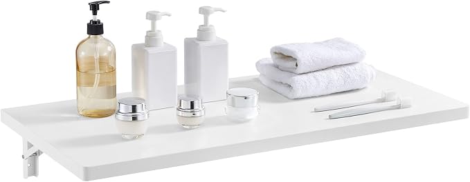VEVOR Wall Mounted Folding Table, 47.2 x 19.7 inches Wall Mount Table, Floating - Image 10