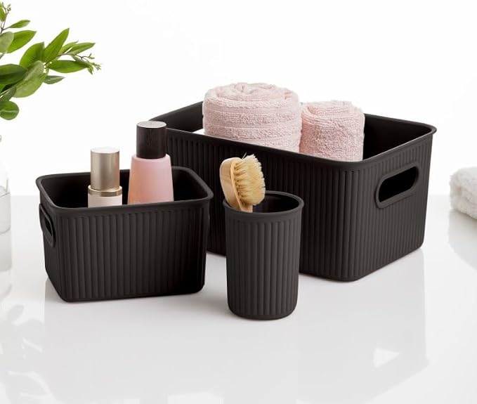 Superio Decorative Plastic Basket Open Home Storage Bins Organizer Baskets - Image 8