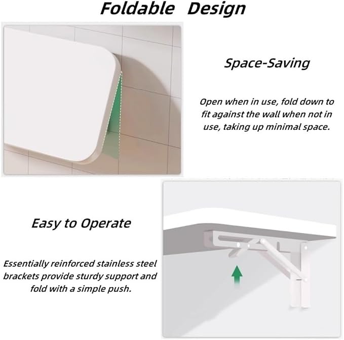 Wall Mounted Desk, Folding Shelf Made of Artificial Board, Laundry Room Folding - Image 3