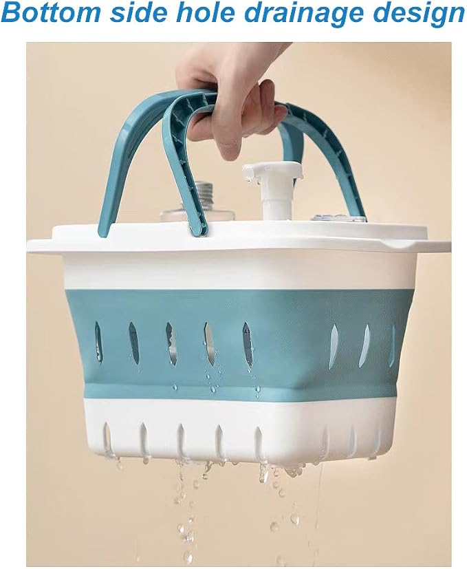 Plastic Caddy for Cleaning Supplies Products, Storage Collapsible Basket - Image 3