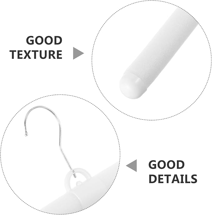 Operitacx 12pcs White Foam Padded Clothes Hangers - Image 3