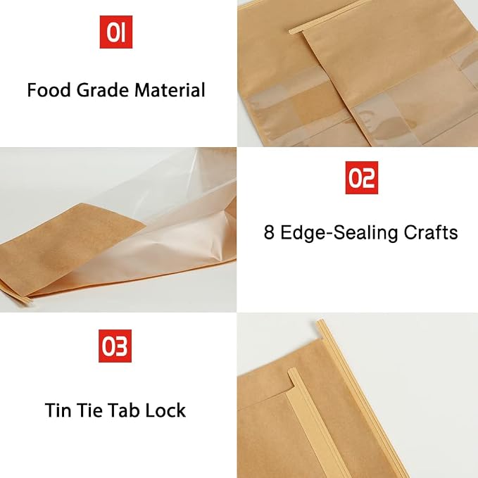 100pcs Kraft Paper Bags with Window - Image 4
