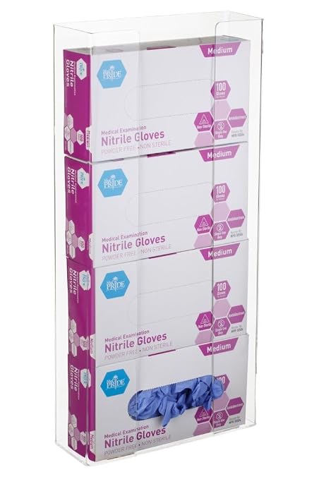 AdirMed VivaEssentials Quad Glove Box Holder, Wall Mount or Free Standing Clear - Image 3