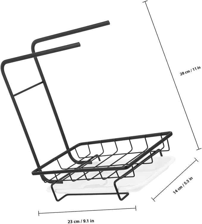 Veemoon Kitchen Dishcloth Rack and Sponge Holder Black Over Sink Draining - Image 2