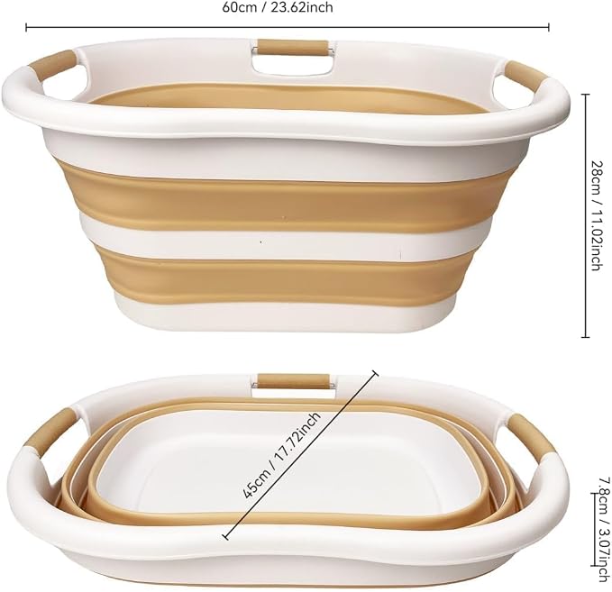 SAMMART 40L Set of 2 Plastic Foldable Laundry Basket - Image 8