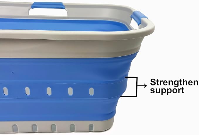 SAMMART Set of 2 Collapsible Plastic Laundry Basket - Image 3