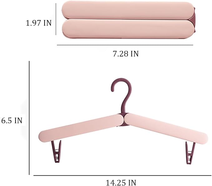 4 Pack Travel Hangers, Foldable Hangers, - Image 2