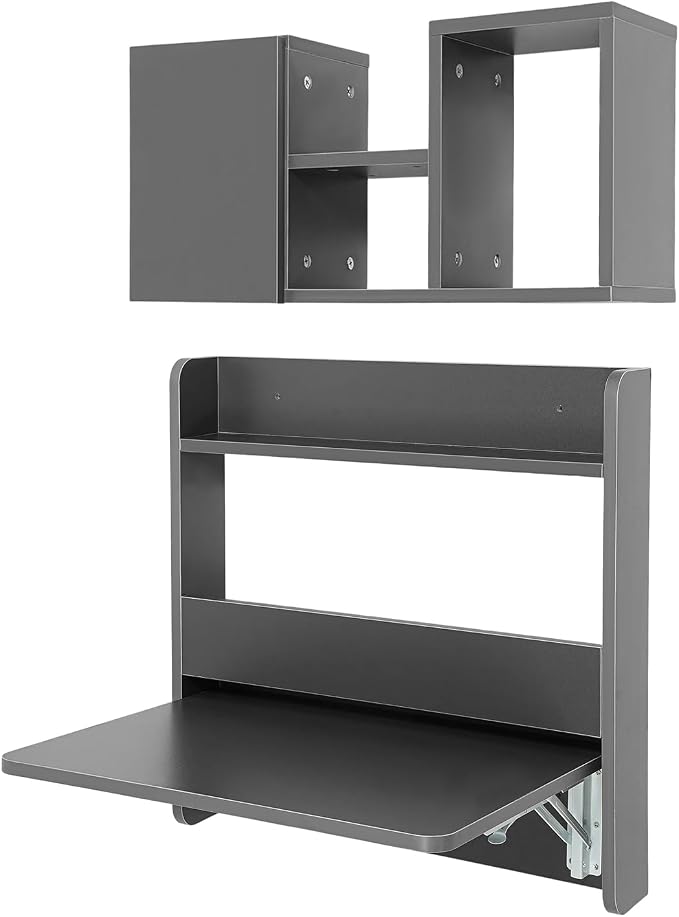 Wall Mounted Bookshelf Folding Table - Image 5