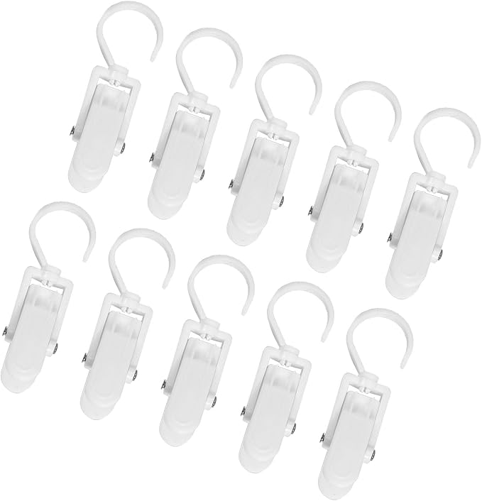 10pcs Clothes Pins Clips with Hook, Rotatable Strong Load Bearing Clothes Line - Image 8