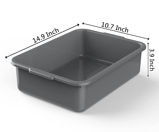 5-Pack Commercial Bus Tubs Box/Tote Box, Plastic Storage - Image 2