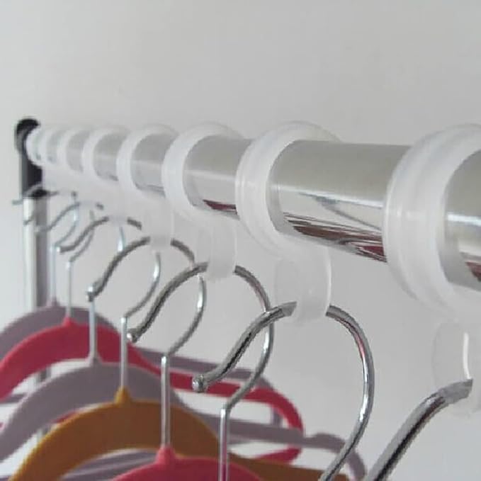 50 Pcs White Plastic Windproof Hanger Hooks Clothes Buckle Clip Laundry Closet - Image 5