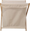Bamboo Wood X-frame Laundry Hamper by Unknown