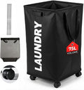 75L – Lockable Wheels Laundry Basket – Support Rods & Box Base – Tall Slim by Unknown