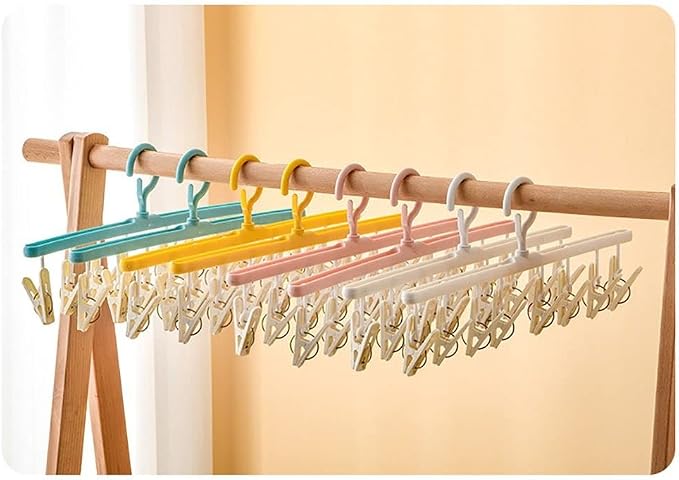 gofidin 2 Pack Drying Sock Rack Windproof Clothes Rack Multi Clip Dormitory - Image 5