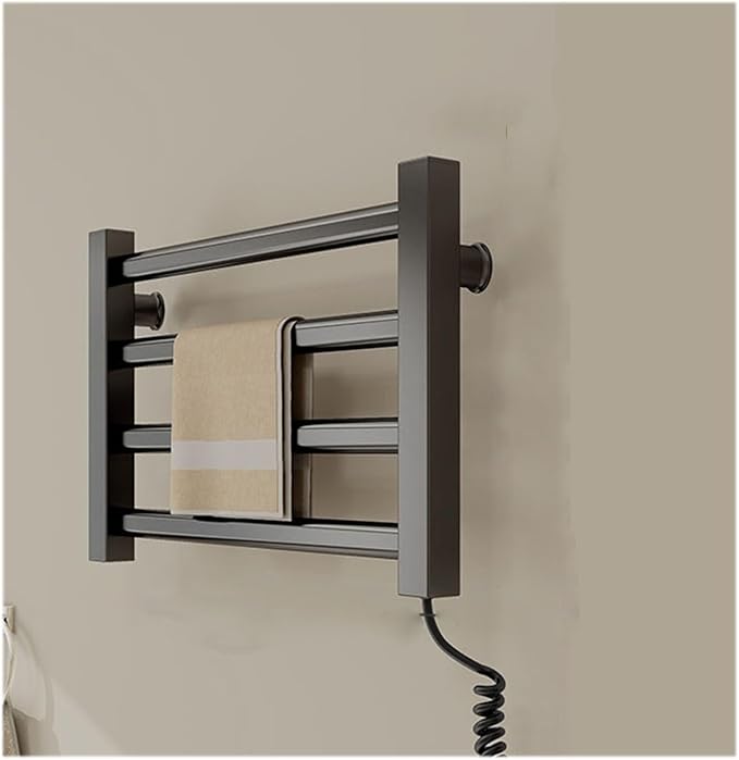 Small Plug-in, Energy-Saving Heated Drying Rack 4 Bars, Towel Racks by Unknown
