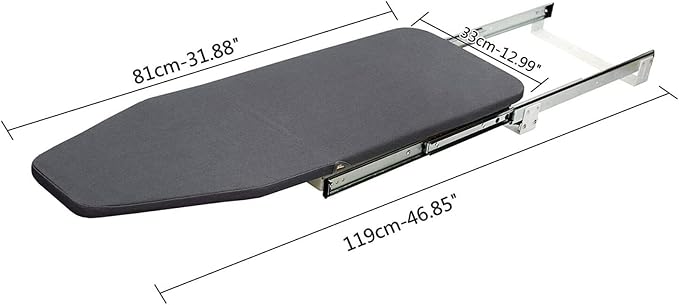 Ironing Board Retractable Pull Out Ironing Board Closet Sliding Out Swivel Iron - Image 5