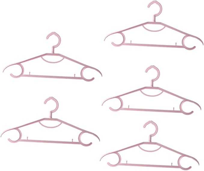 5pcs Non-Slip Plastic Clothes Hanger Set Traceless Wide Shoulder Wardrobe by INOOMP