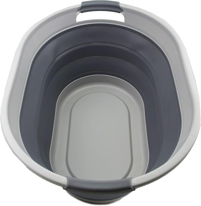 SAMMART 28L Oval Collapsible Plastic Laundry Basket - Image 4