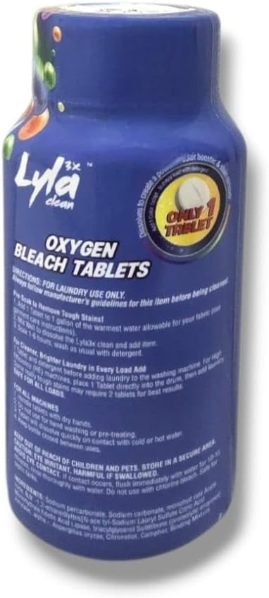 LYLA 3X Oxygen Bleach Tablets For Color Clothes & Plus, Color Booster, Stain - Image 2