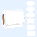 White Labels - 250 PCS 3" x 2" Fancy Shape Stickers by Yeachlaing