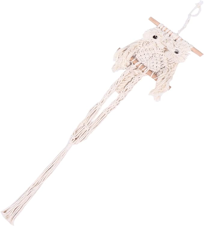 Totority 1pc Creative Owl Hanging Basket Plant Hanger Handmade Macrame Wall by Happyforkidstogrowup