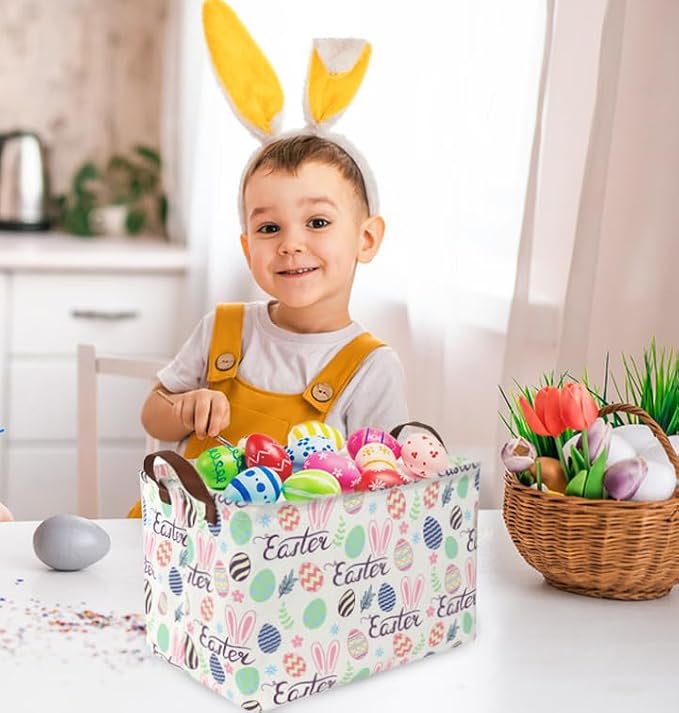 Rectangular Easter baskets, Kids Easter Basket Organizer.Cute Storage Basket - Image 4