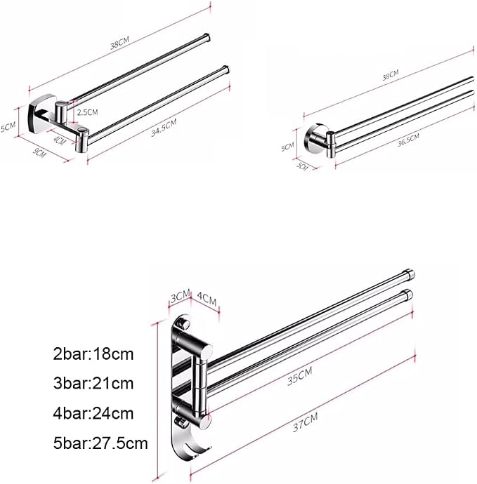 304 Stainless Steel Swing Out Towel Bar - Image 4