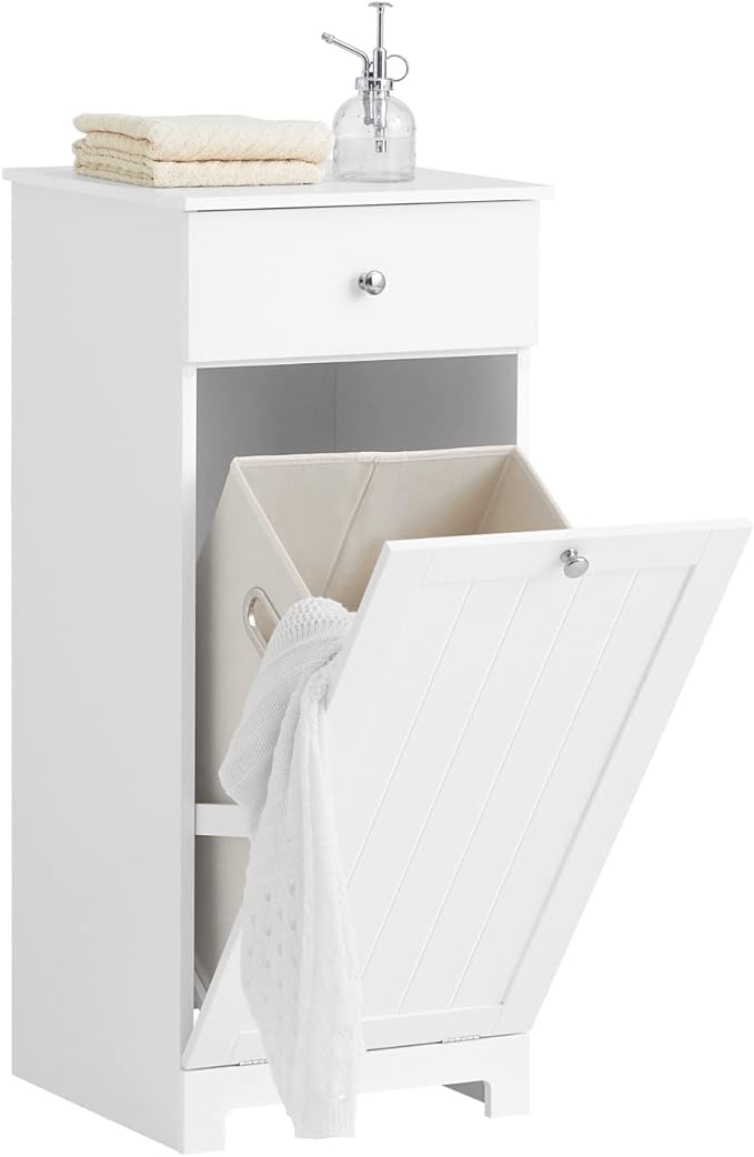 SoBuy Slim Tilt-Out Laundry Hamper Cabinet, Smal Pull-Out Bathroom Storage Unit by Haotian