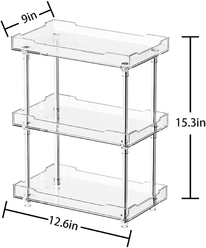 Body Spray Organizer, 3 Tier Bathroom Counter Organizer Acrylic Clear Corner - Image 2