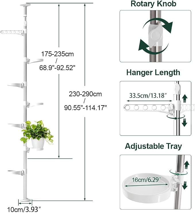 Hershii 7-Layer Tension Pole Plant Stand Indoor Decorative Display Rack Stands - Image 4
