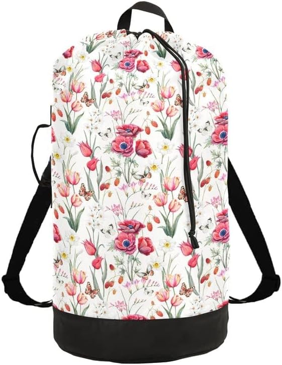 VIGTRO Laundry Bag Backpack Hamper Basket Large Heavy Duty Watercolor Pink - Image 2