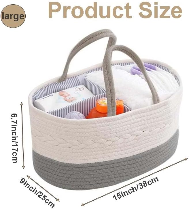 Diaper Caddy Organizer, Portable Nursery Storage Basket - Image 4