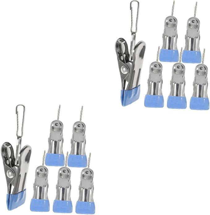 12pcs Stainless Steel Heavy Duty Clothes Multi-Purpose Clothespins by TINEASUR