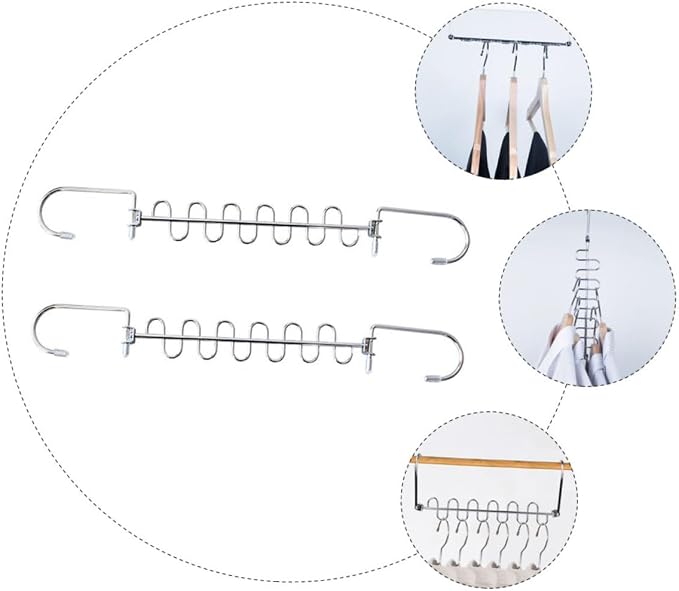 2sets Multi Hole Clothes Drying Rack Space Saving Hangers - Image 4