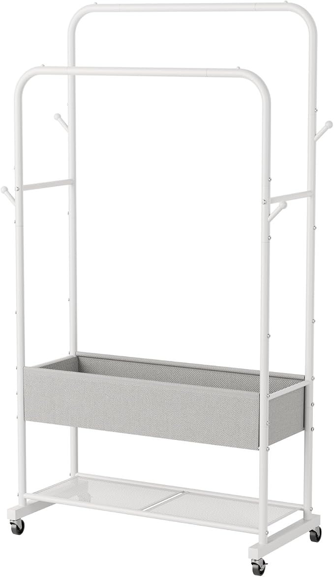 Clothes Garment Coat Rack Drying Clothing Racks Metal Freestanding - Image 2
