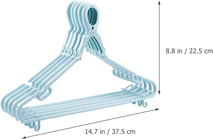 Windproof Clothes Hangers Set of 5 Thick Plastic Non-Slip Cloth Organizer - Image 2