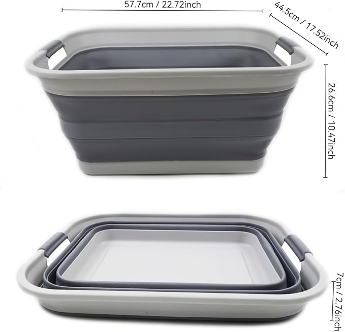 SAMMART 42L Collapsible Plastic Laundry Basket-Foldable Pop Up Storage - Image 2