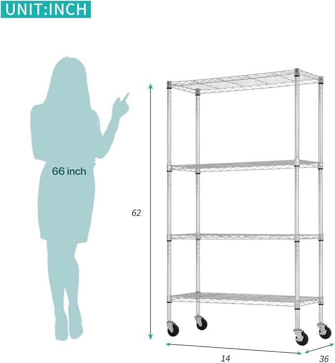 Meet perfect 4-Tier Wire Shelving Unit - Image 3