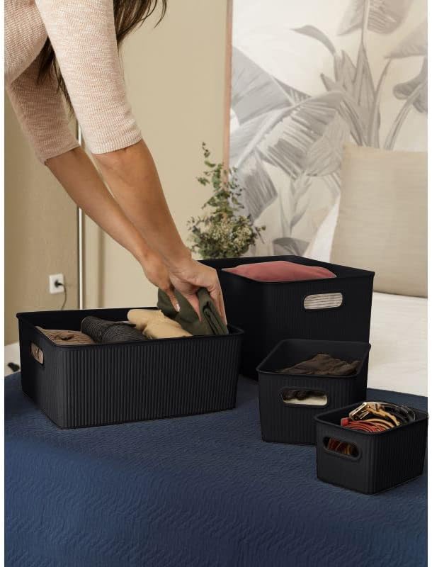 Superio Decorative Plastic Basket Open Home Storage Bins Organizer Baskets - Image 5