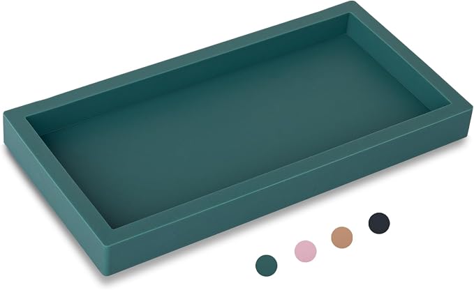 Small Silicone Bathroom Vanity Tray Rectangle Soap and Sponge Holder Kitchen by Heagoale