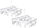 Foldable Plastic Hangers with 26 Drying Clips, Underwear Hanger with Clips by Annaklin